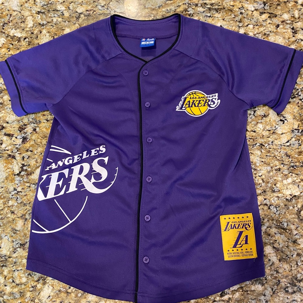 Kids Los Angeles Lakers Button Up | Size 14-16